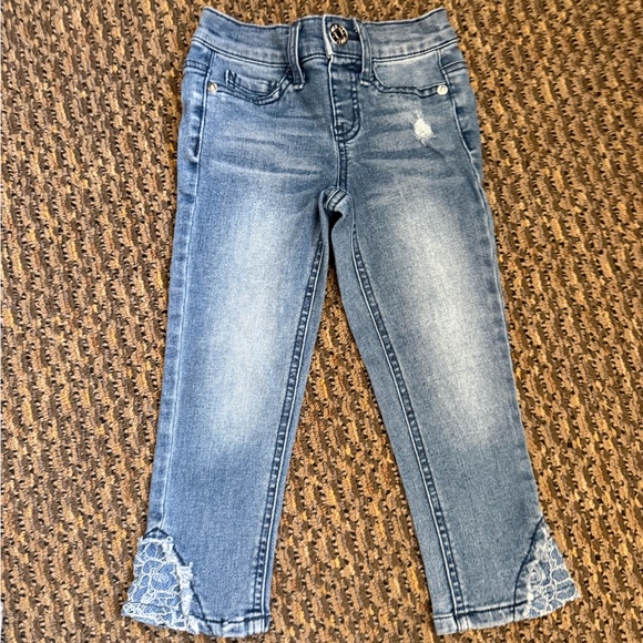 Justice Other - 3/$25 🌼 Justice Girls Lace Hem Skinny Jeans Size 7 Slim
